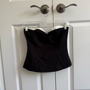 Superdown Black and White Strapless Top